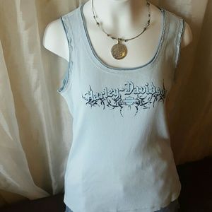 Distressed look HD tank top