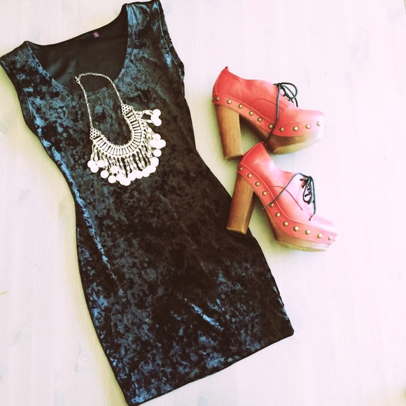 Material Girl Dresses & Skirts - Black Velvet Bodycon Dress