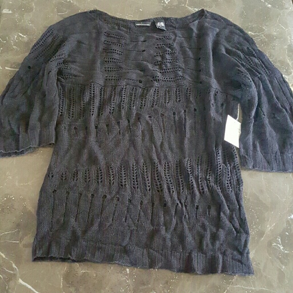 Moda International black loose knit sweater