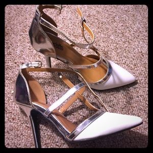 Silver and White Charlotte Russe Pumps. NWT.