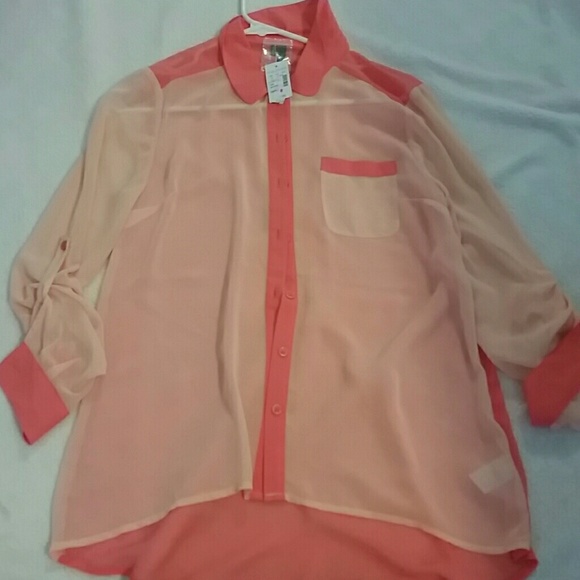 Maurices brand pink new button down collared shirt