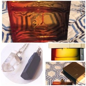 Bundle L perfume & crystal necklaces
