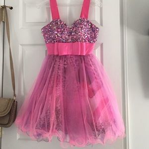 Short pink cocktail dress