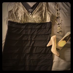 Silver and black cocktail dress