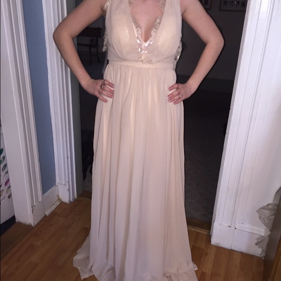 Cream evening gown