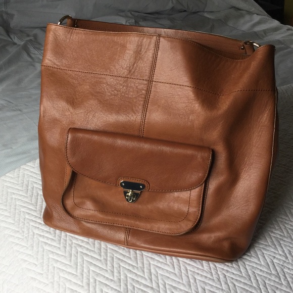 Banana Republic Large Cognac Leather Bag.