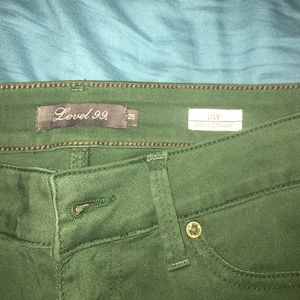 Green skinny jeans!