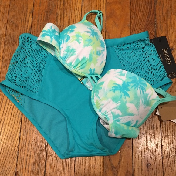Laundry by Shelli Segal Other - Watercolor Push-up + High-Waisted Bottom Bikini