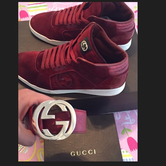 Gucci shoes with matching belt