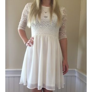 Low Back Triangle Print Chiffon Dress