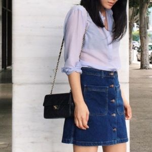 Denim button down skirt
