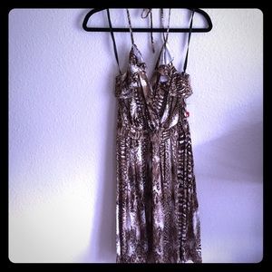 Calvin Klein vneck halter animal print dress