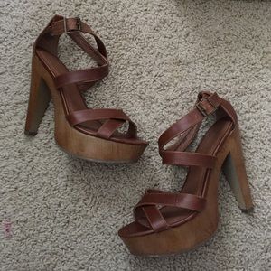 Cognac Sandal Heels