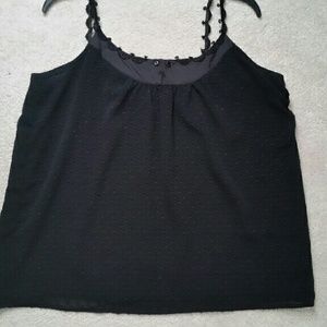 Swiss dotted black camisole