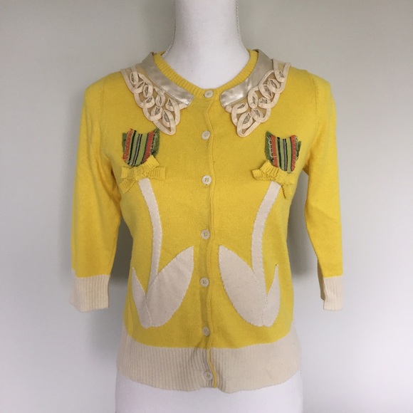 Anthropologie Field Flower Sweet Elation Cardigan