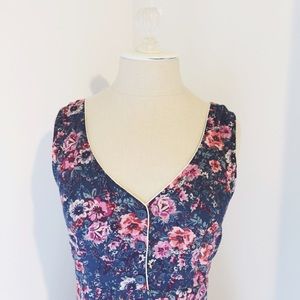 (Bundle) Floral print dress + black sheer dress