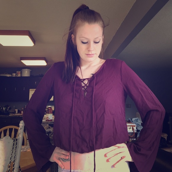 Maroon Crop Top