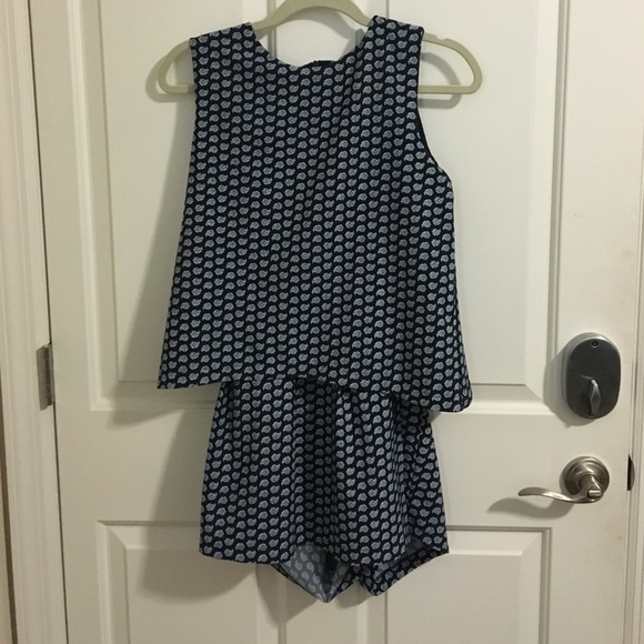 Zara paisley skort romper