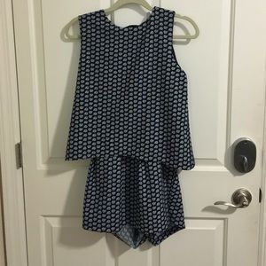 Zara paisley skort romper