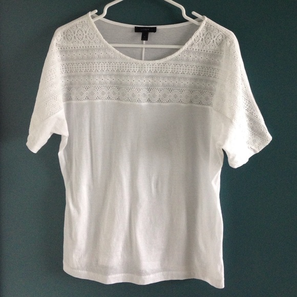 JCrew Dolman Sleeve Lace Tissue Tee, size small