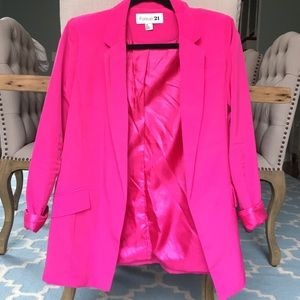 Forever 21 hot pink open blazer