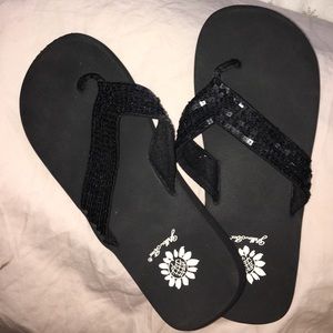 Sequin Flip Flops