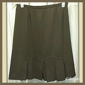 Rafaella Chocolate Brown Pleated Skirt