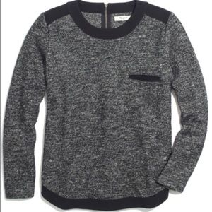 Madewell Marled Gray Contrast Sweater EUC