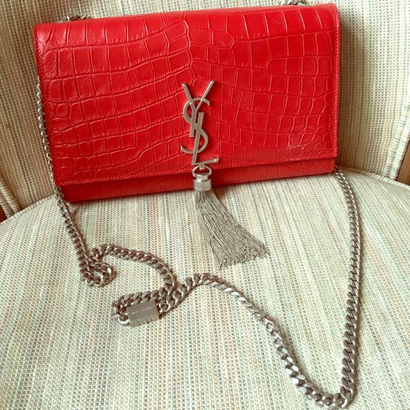 ysl shoulder bag red