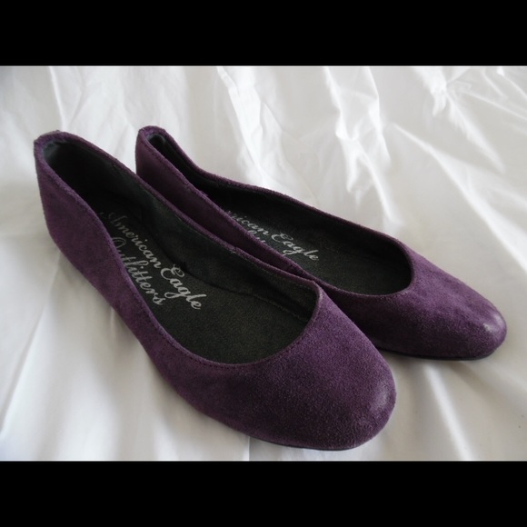 Purple suede flats
