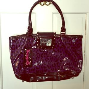 Besty Johnson Purple Leopard Bag