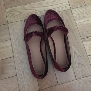 Red velvet flats