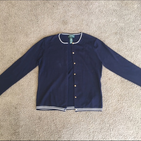 Ralph Lauren Navy Blue knit cardigan