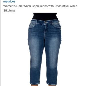 Maurices women's Capri jeans feature a dark wash