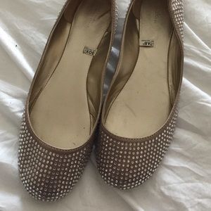 Nude sequin ballet flats