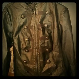 Torrid military style faux leather jacket