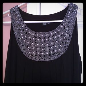 Tank top with pearl embellishment