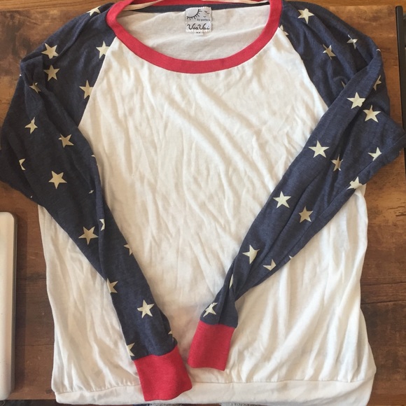 Baseball top with star sleeves