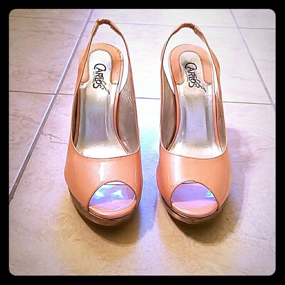 SUPER SALE Pink patent leather slingback pumps
