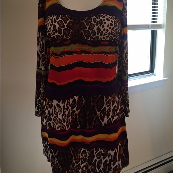 Gorgeous colorful and leopard mini dress sz m!