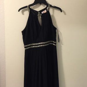 Black and silver formal prom dress