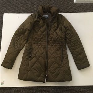 NWOT olive green long down jacket