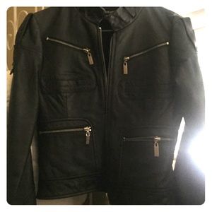 Black Leather Bebe jacket size small