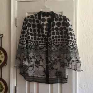 Black and White Blouse