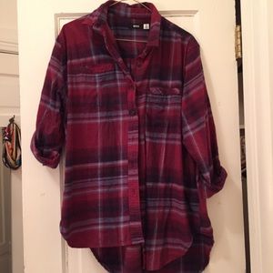 High-Low Maroon Flannel