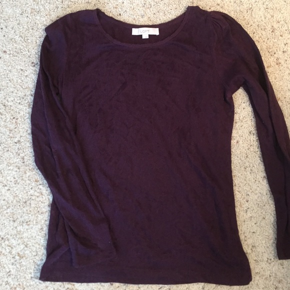 Loft plum long sleeve lacy shirt.