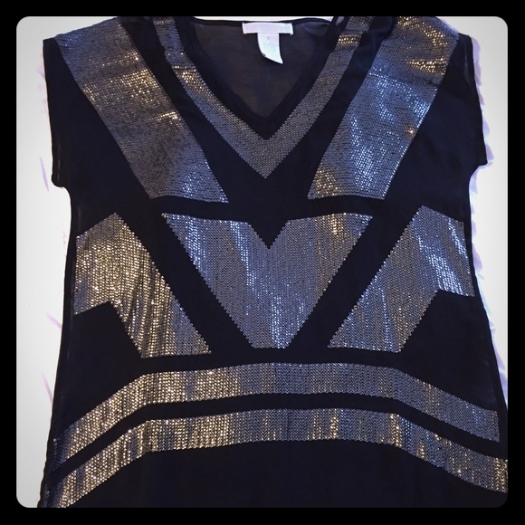 Sheer black sparkly top