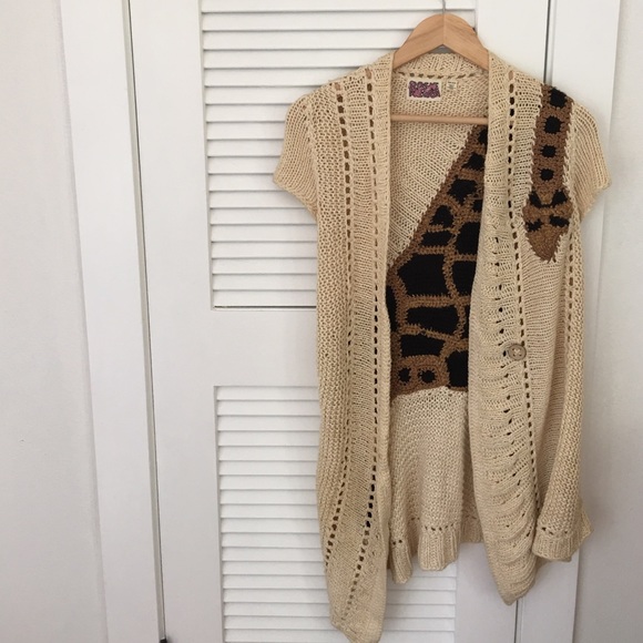Anthropologie Giraffe Cardigan