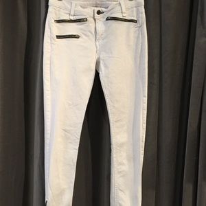 Cream cotton skinny jeans