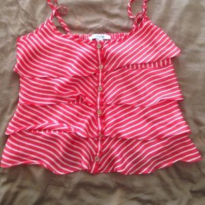 Classic Red and White Striped Blouse